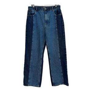 Mint Velvet Wide Leg Baggy Jeans Size 10 Two Tone - 100% cotton